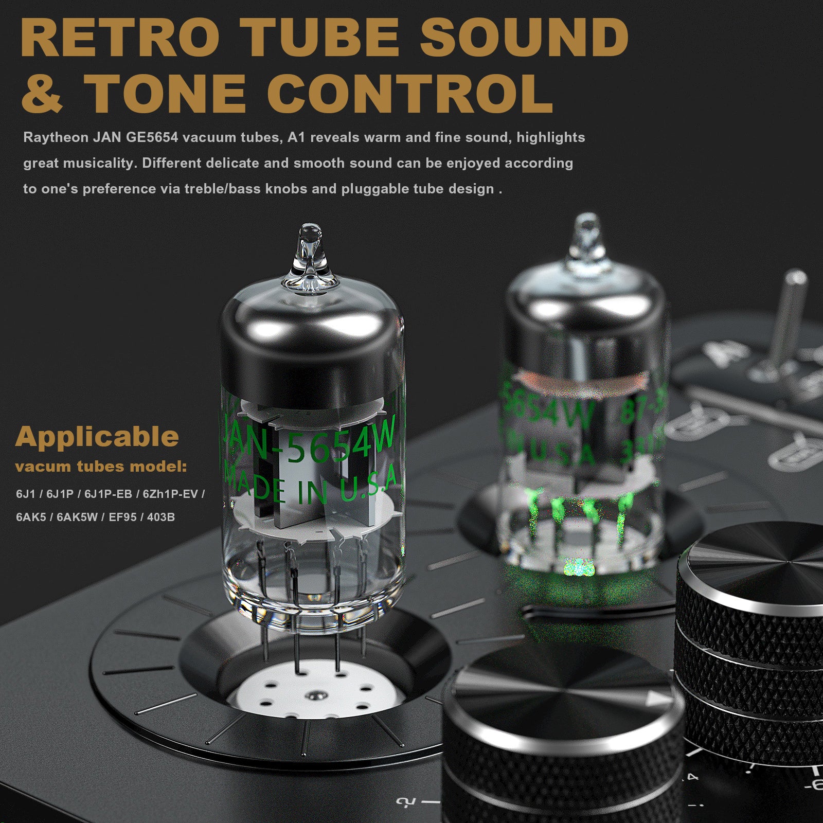 Ampapa A1 Mini 5654 Vacuum Tube Preamp Phono/Turntable Amplifier w