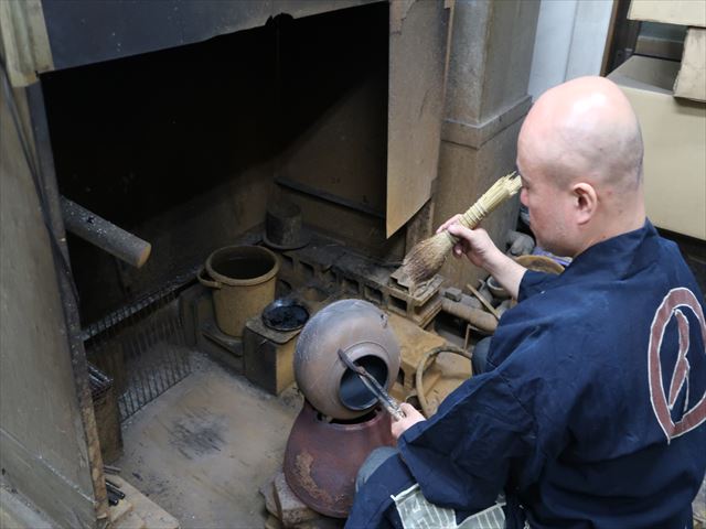 茶道具 龍文堂松寿千筆鉄瓶 茶道具 龍文堂松寿千筆鉄瓶