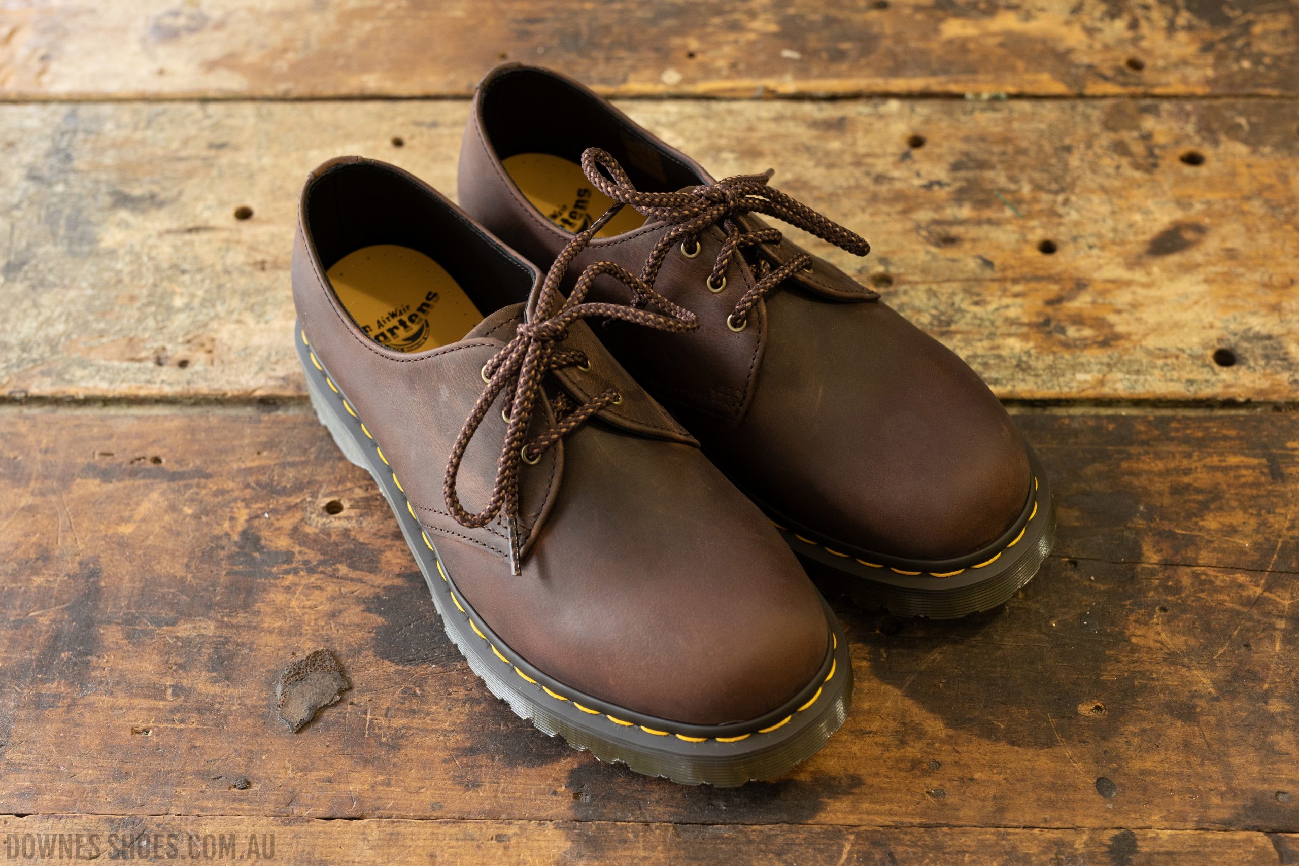 1461 Chestnut Brown Waxed 3 Eyelet Shoe — Downes