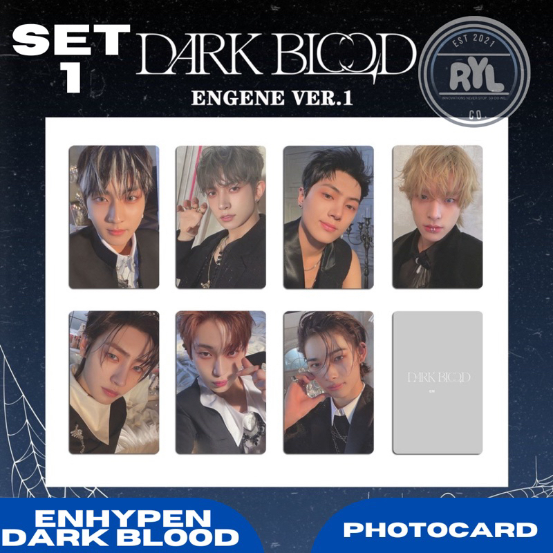 7 pcs/set] EN- 'Dark Blood' Album Photocards with BACK print