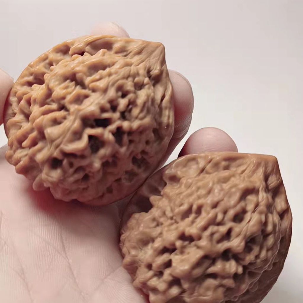 No.312 文玩核桃盘山三棱正奔 (ベンツマーク)文玩袋 セット 🔥臺灣爆款