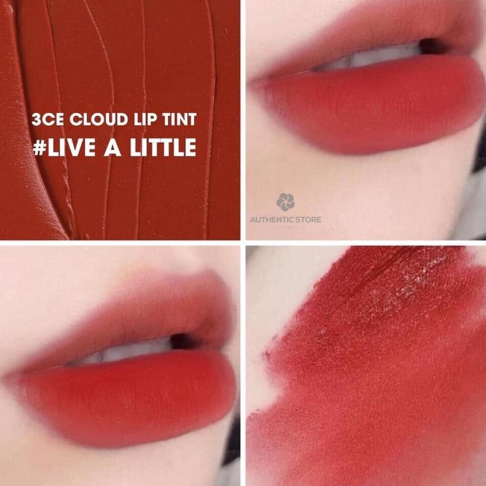 Son Kem Lì 3Ce Cloud Lip Tint Live A Little Đỏ Đất 4G | Shopee