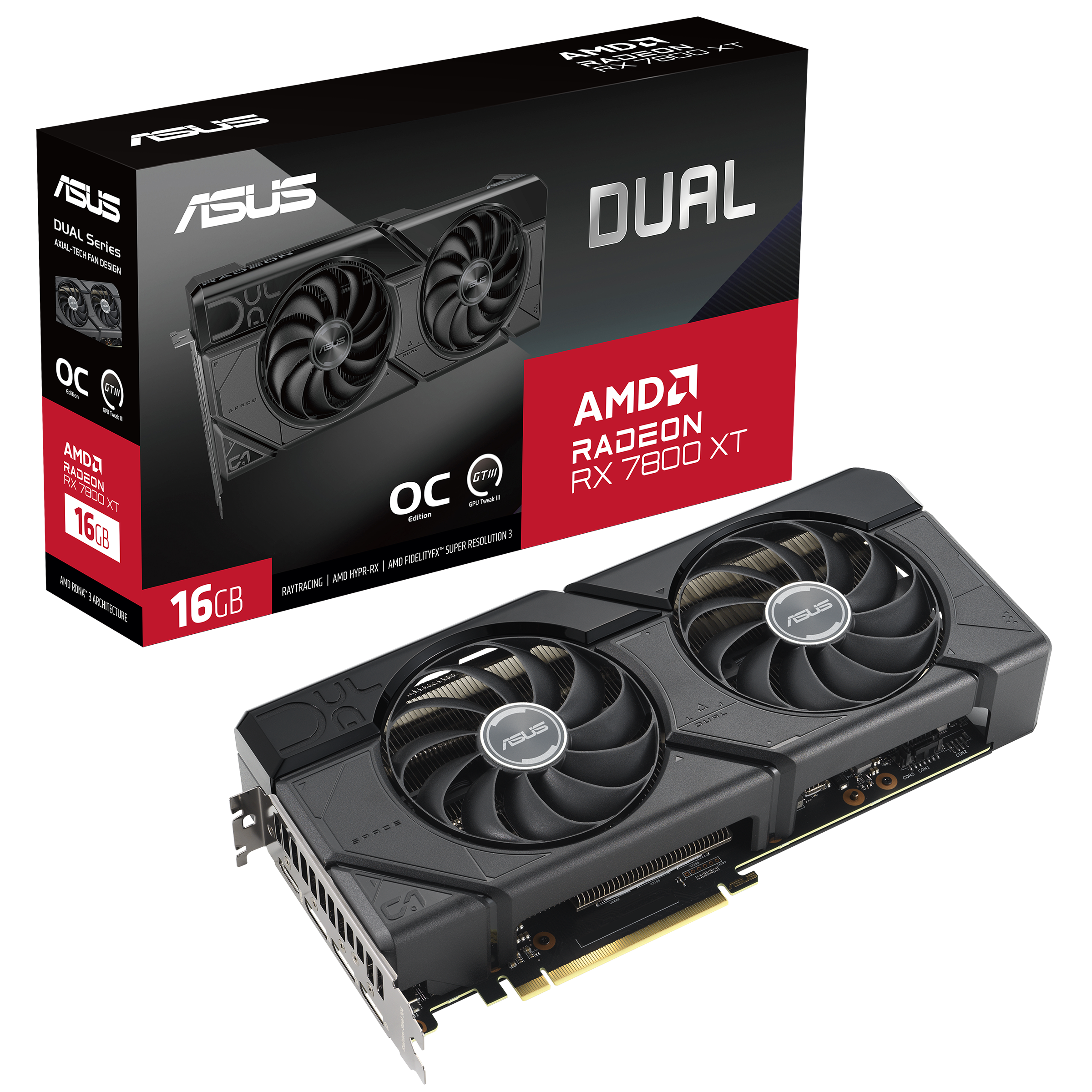 ASUS Dual Radeon™ RX 7800 XT OC Edition 16GB GDDR6 | Graphics Card