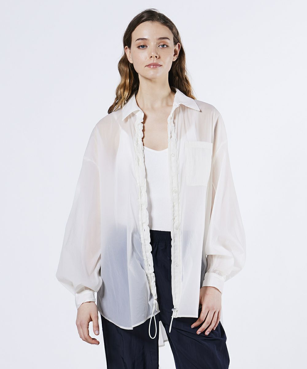 ESSENTIAL / シアーギャザーブラウス TOPS Night STORE | ダブル