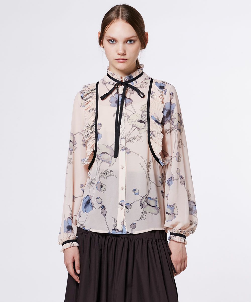 Sov. / フラワーシフォンブラウス TOPS Night STORE | ダブル