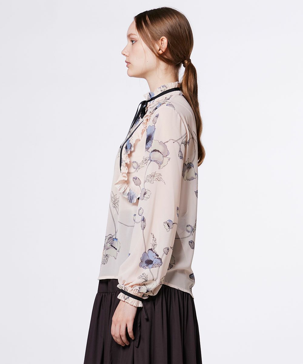 Sov. / フラワーシフォンブラウス TOPS Night STORE | ダブル
