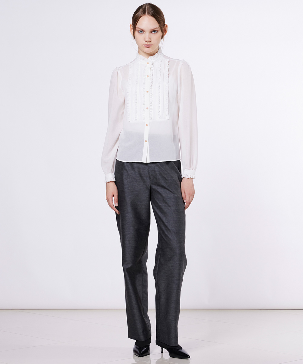 Sov. / フリルシフォンブラウス TOPS Night STORE | ダブル