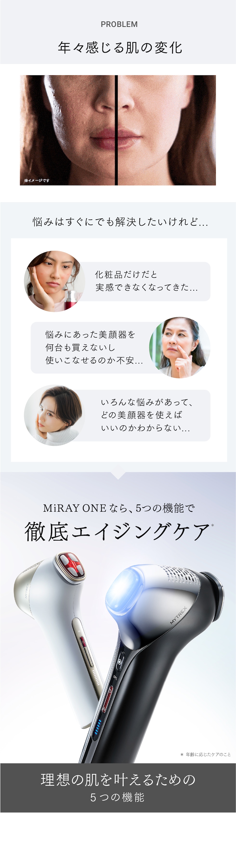 dショッピング |【ホワイト】美顔器 リフトアップ MYTREX MiRAY ONE