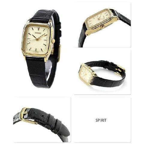 dショッピング |セイコー 腕時計 レディース ゴールド×ブラック 革