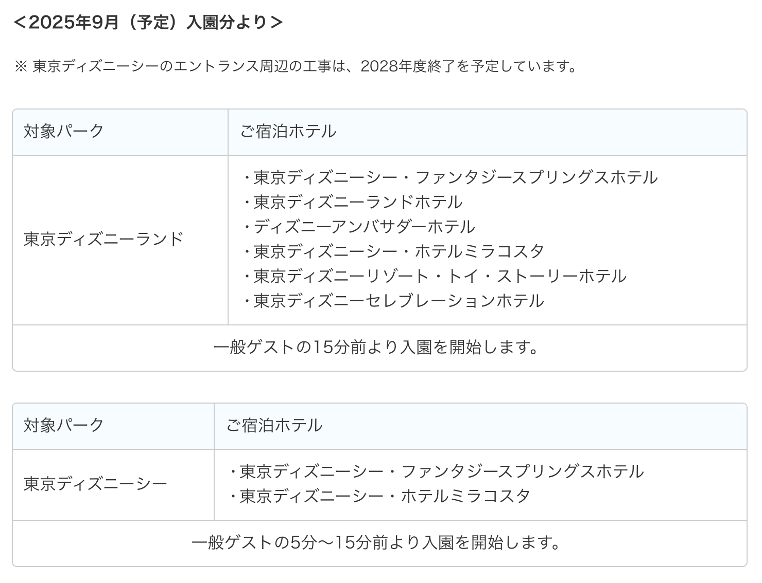 ハッピーエントリー」 2025年9月より対象パークを変更 東京ディズニー