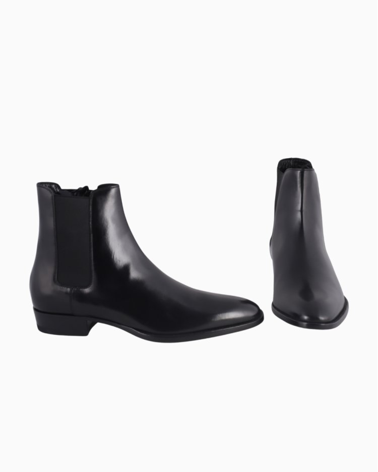 Bota Saint Laurent Original Couro Wyatt Chelsea Preta Masculina