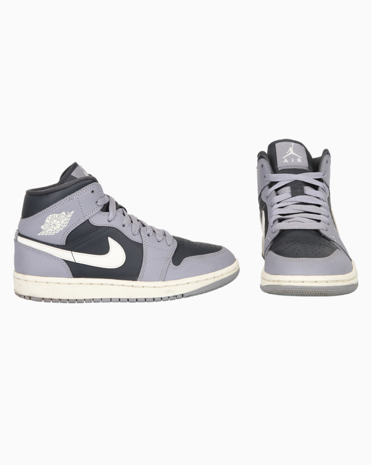 Tênis Nike Air Jordan Original 1 Mid Cinza Feminino