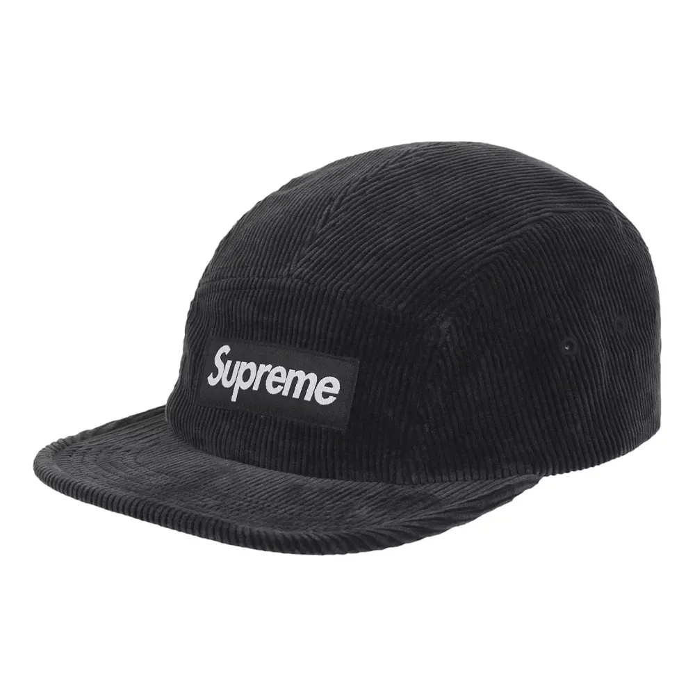 Boné Supreme Corduroy Camp Cap Black - Droper