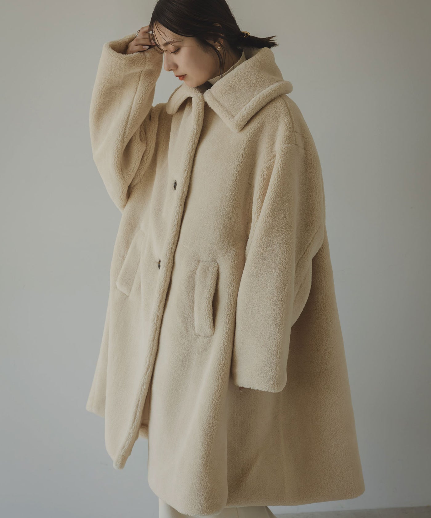 テディベアコート ベアポンチョ ミルクティベージュ Sサイズ