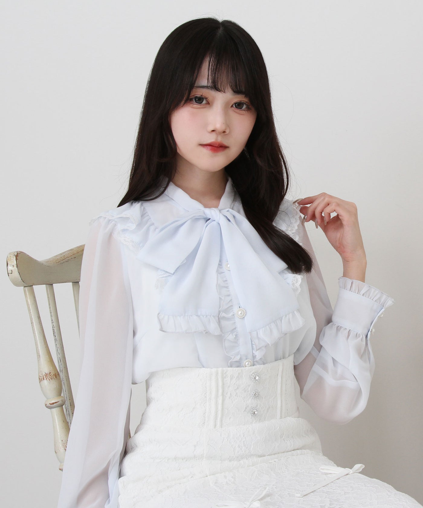 フリルボウタイリボンシフォンブラウス – レディースファッション通販