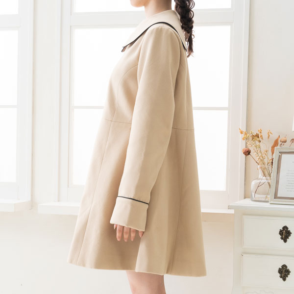 ビジュー釦セーラーカラーコート – レディースファッション通販の夢