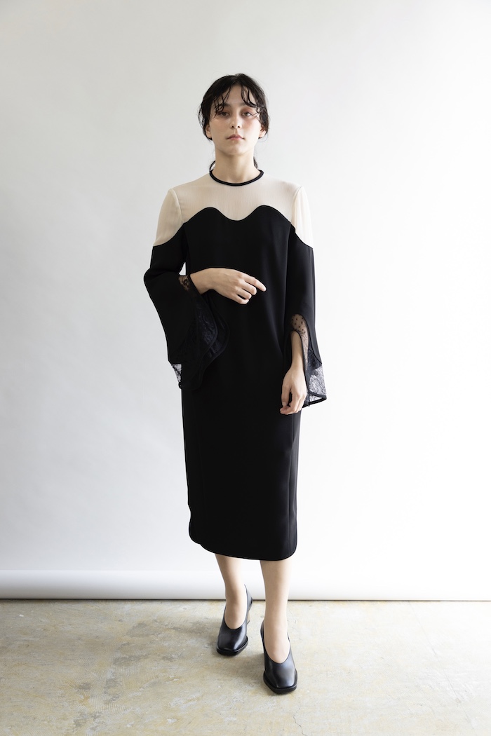 Mame Kurogouchi（3泊4日） River Lace Sleeve I-Line Dress / June