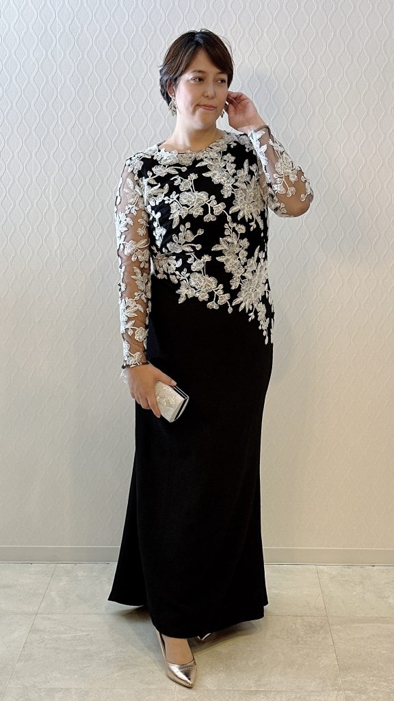 TADASHI SHOJI タダシショウジ バイオレット長袖ロングドレス