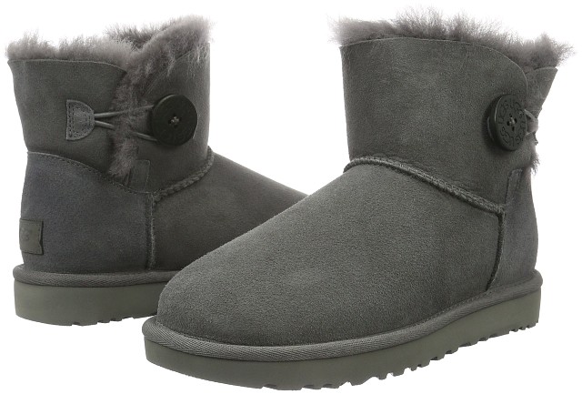 Ugg Mini Bailey Button Ii Boots Grey New | eBay