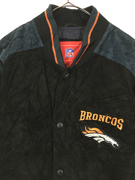 NFL スタジャン レザー スウェード ブラックストーリート BRONCOS