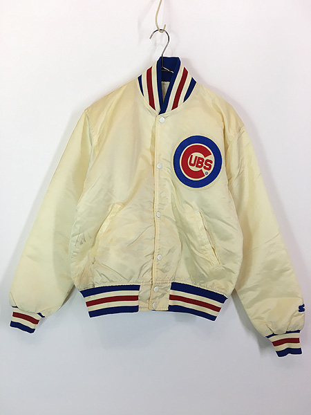 古着 80s USA製 STARTER MLB Chicago Cubs カブス 光沢 サテン