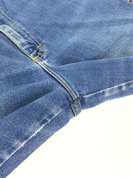 古着 70s USA製 Lee ヒゲ 縦落ち ブルー ストレッチ デニム パンツ