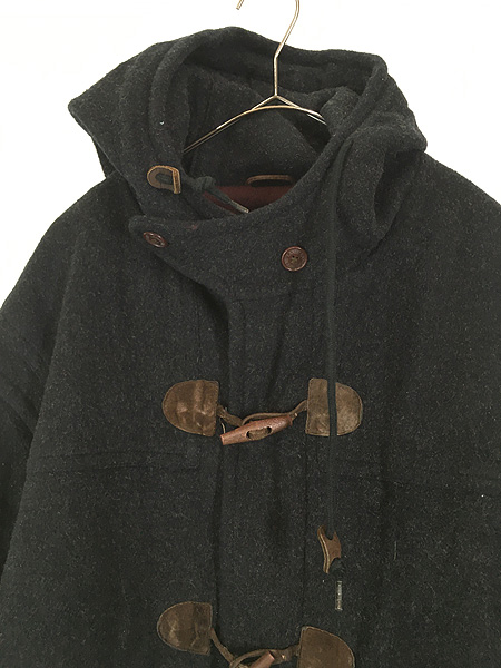 古着 90s LANDS' END トグル ボタン パデッド ウール ダッフル コート
