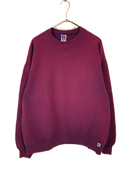 古着 90s USA製 Russell 無地 プレーン 前V セットイン スウェット