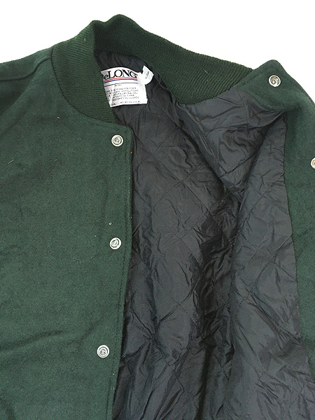 古着 80s USA製 DeLONG 無地 ソリッド ビニール レザー ウール