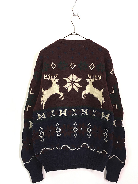 古着 Polo Ralph Lauren トナカイ ノルディック ウール ハンド ニット