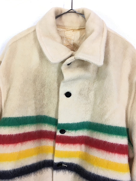 古着 60-70s Canada製 Hudson's Bay マルチ ボーダー ウール
