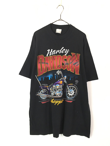 古着 90s HARLEY DAVIDSON 「Chopper」 バイク グラフィック Tシャツ