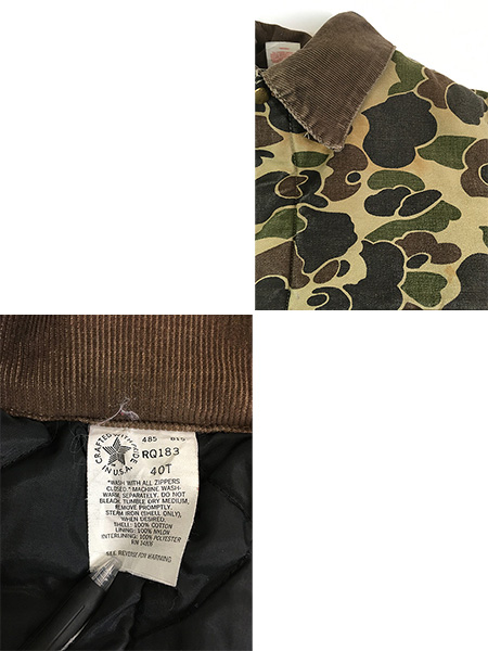 古着 80s USA製 Carhartt ダック ハンター カモ 迷彩 オールインワン