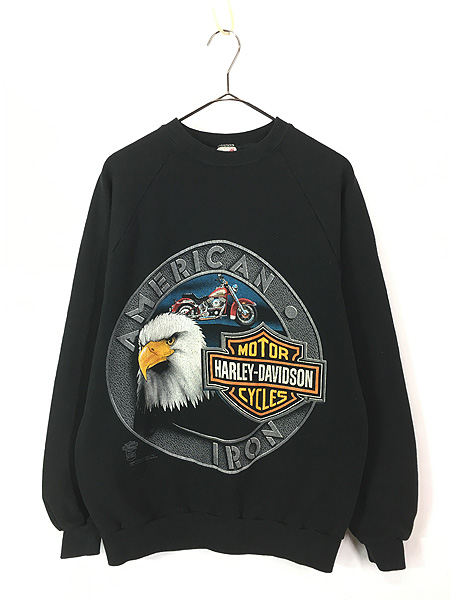 古着 80s USA製 HARLEY DAVIDSON シールド&バー イーグル スウェット