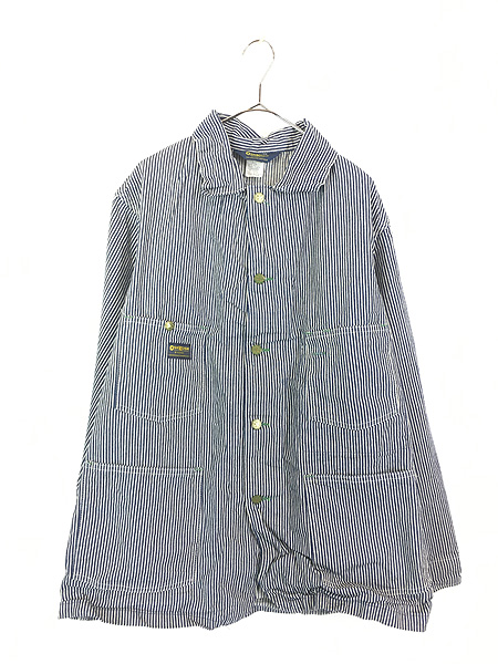 古着 80s USA製 OshKosh B'gosh ヒッコリー ストライプ デニム ワーク