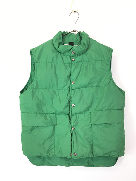 古着 70s WoolRich 計量 100% ナイロン シェル ダウン ベスト ミント