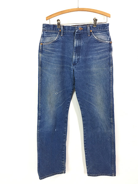 古着 80s USA製 Wrangler 13MWZ 縦落ち 濃紺 デニム パンツ ジーンズ