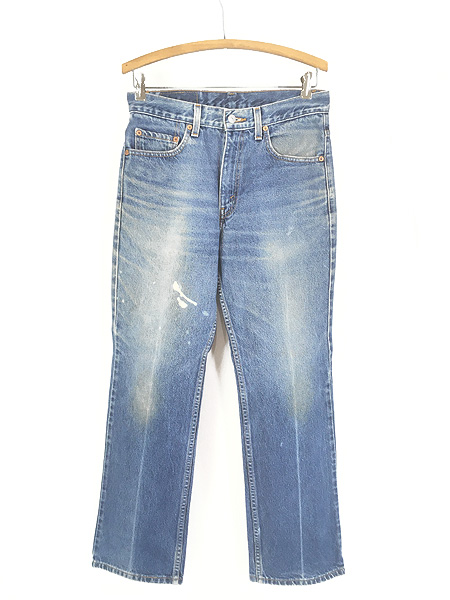 古着 00s Levi's 517 ヒゲ 縦落ち 濃紺 ブルー デニム ブーツカット
