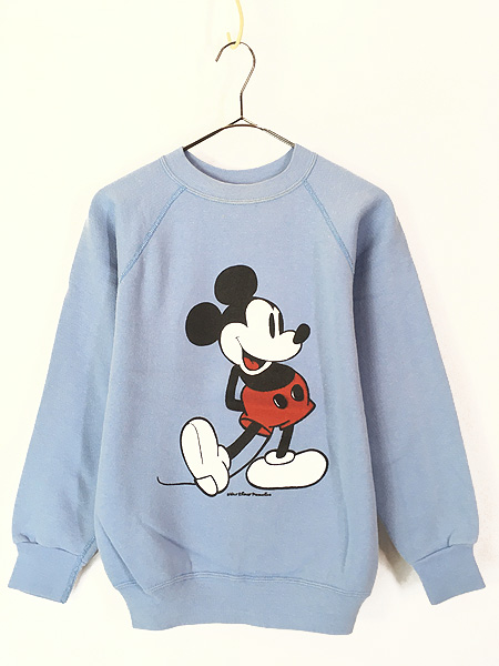 古着 80s USA製 Disney ミッキー 白足 スウェット トレーナー S 古着