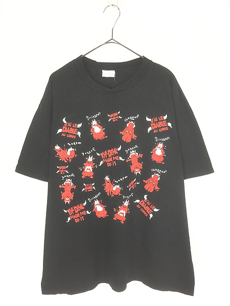 古着 90s デビル 悪魔 メッセージ エロ Tシャツ XL位 古着 - 古着 通販