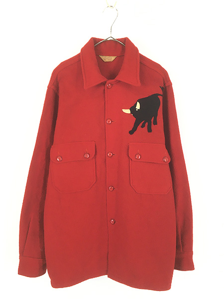 古着 60s BSA Boy Scout of America 牛 フェルト パッチ ヘビー ウール