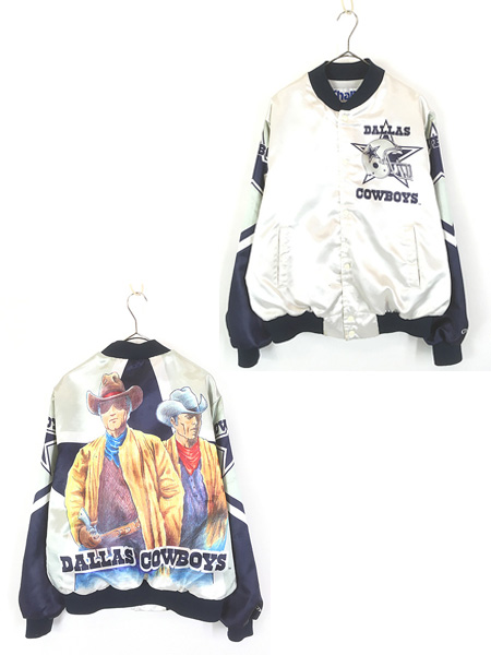 古着 90s USA製 NFL Dallas Cowboys カウボーイズ 光沢 サテン