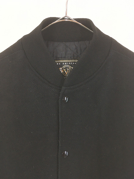 古着 00s USA製 Holloway 本革 レザー メルトン ウール スタジアム