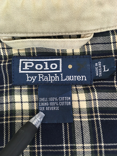 古着 Polo Ralph Lauren 襟 コーデュロイ 裏地 チェック コットン