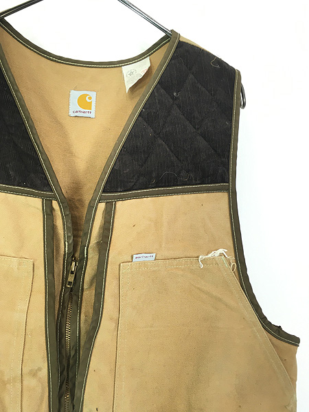 古着 80s USA製 Carhartt コーデュロイ キルティング ブラウン ダック