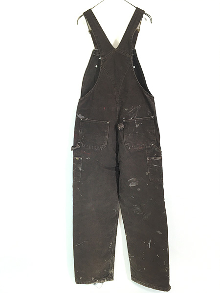 古着 Carhartt 防寒 パデット ペンキ ダーク ブラウン ダック Wニー