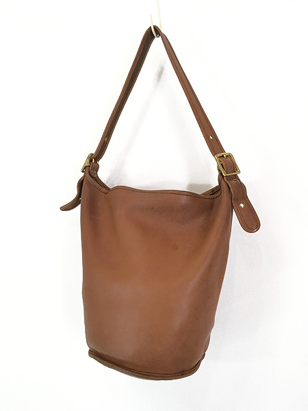 雑貨 古着 90s USA製 OLD COACH バケツ型 本革 レザー ショルダー