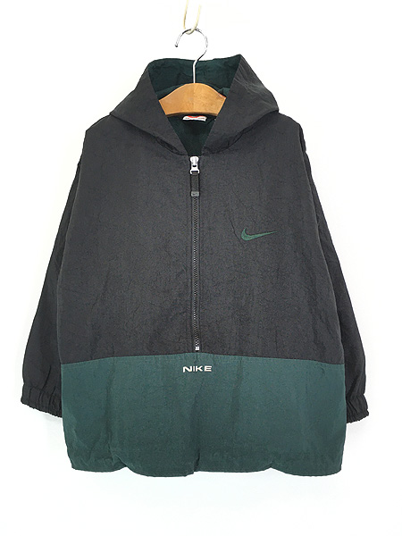 キッズ 古着 90s NIKE スウォッシュ ロゴ 刺しゅう ハーフジップ
