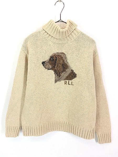 レディース 古着 90s LAUREN Ralph Lauren 犬 わんちゃん コットン