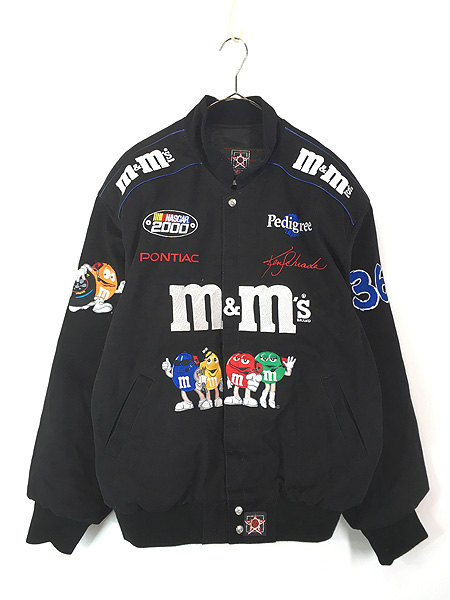 古着 00s USA製 「m&m's」 企業 刺しゅう レーシング ジャケット XL
